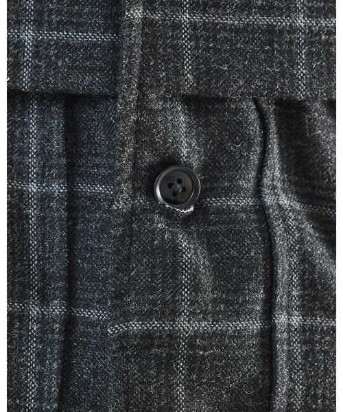 ABAHOUSE（アバハウス）の「【セットアップ対応】ウールライク チェック CPOシャツブルゾン / ボックスシルエット（ブルゾン・メンズ・グレー系その他・46/48）」の12枚目の写真
