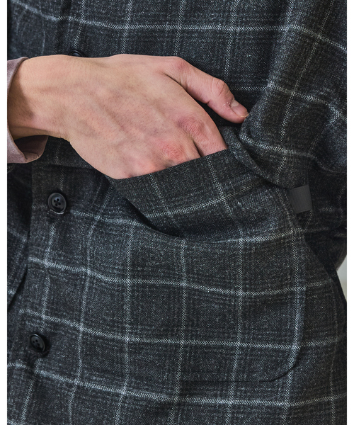 ABAHOUSE（アバハウス）の「【セットアップ対応】ウールライク チェック CPOシャツブルゾン / ボックスシルエット（ブルゾン・メンズ・グレー系その他・46/48）」の14枚目の写真