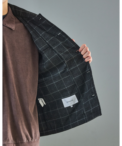 ABAHOUSE（アバハウス）の「【セットアップ対応】ウールライク チェック CPOシャツブルゾン / ボックスシルエット（ブルゾン・メンズ・グレー系その他・46/48）」の15枚目の写真