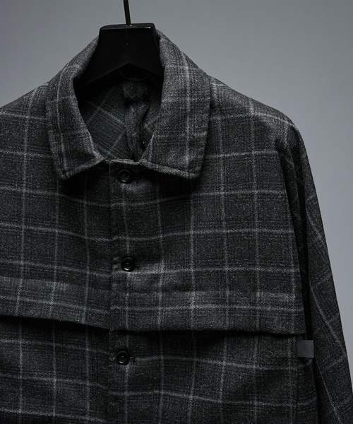 ABAHOUSE（アバハウス）の「【セットアップ対応】ウールライク チェック CPOシャツブルゾン / ボックスシルエット（ブルゾン・メンズ・グレー系その他・46/48）」の7枚目の写真