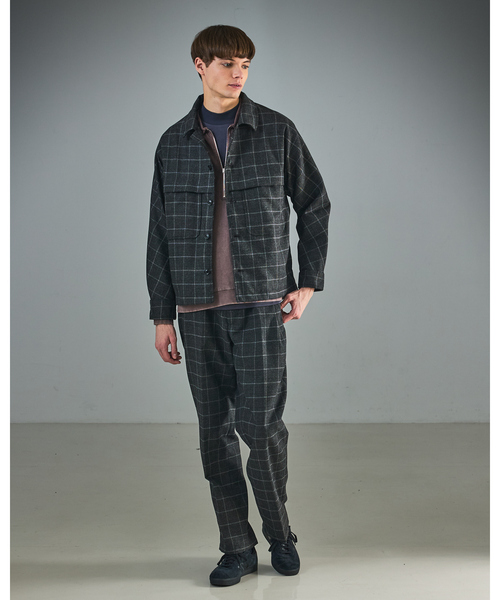 ABAHOUSE（アバハウス）の「【セットアップ対応】ウールライク チェック CPOシャツブルゾン / ボックスシルエット（ブルゾン・メンズ・グレー系その他・46/48）」の11枚目の写真