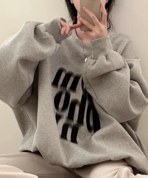 semplice（センプリチェ）の「トレーナー【韓国ファッション】（スウェット・レディース・ブラウン/グレー/ブラック・F）」の2枚目の写真