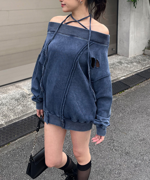 チョーカーピグメントオーバーチュニック（チュニック）｜SPIRALGIRL