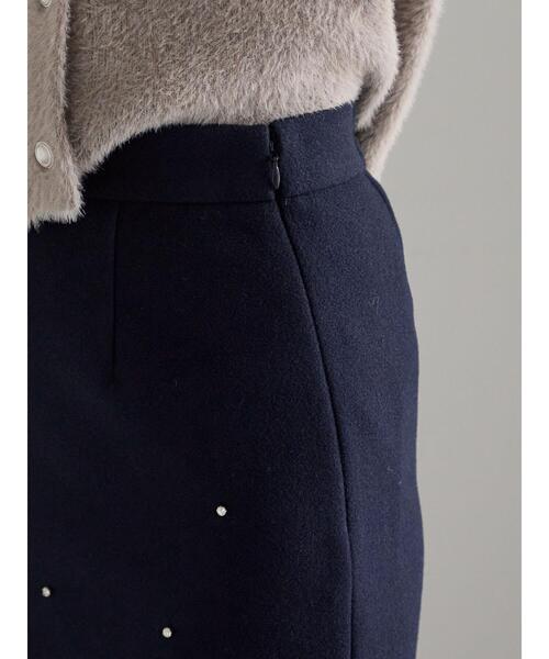 Te chichi(テチチ)の「ビジューデザインナロースカート《2025winter catalog item》(スカート・レディース・ネイビー/モカ・F)」の16枚目の写真