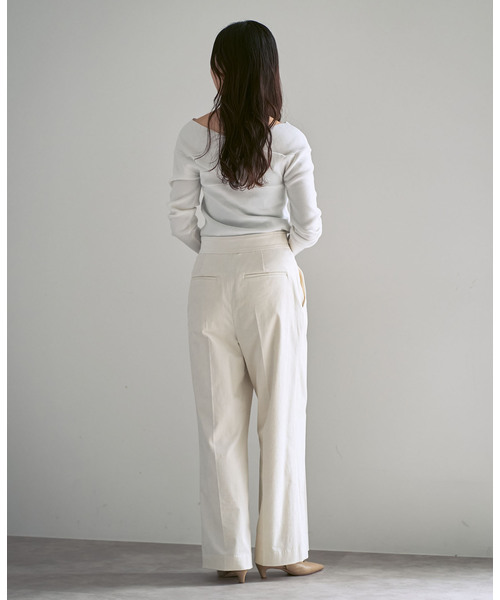 Noble（ノーブル）の「クロスリブオフショルダーニット（ニット/セーター・レディース・ブラック/A/ホワイト・FREE）」の7枚目の写真