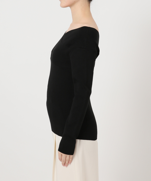 Noble（ノーブル）の「クロスリブオフショルダーニット（ニット/セーター・レディース・ブラック/A/ホワイト・FREE）」の20枚目の写真