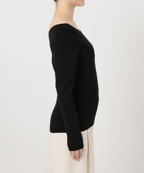 Noble（ノーブル）の「クロスリブオフショルダーニット（ニット/セーター・レディース・ブラック/A/ホワイト・FREE）」の22枚目の写真