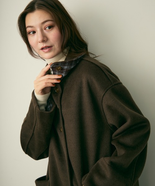 Lunea（ルネア）の「ステンカラーコート（ステンカラーコート・レディース・ブラウン/ナチュラル/グレー・FREE）」の22枚目の写真