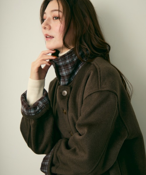 Lunea（ルネア）の「ステンカラーコート（ステンカラーコート・レディース・ブラウン/ナチュラル/グレー・FREE）」の15枚目の写真