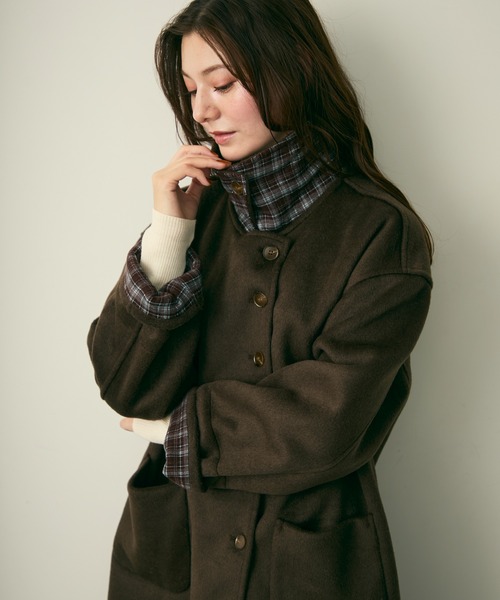 Lunea（ルネア）の「ステンカラーコート（ステンカラーコート・レディース・ブラウン/ナチュラル/グレー・FREE）」の16枚目の写真