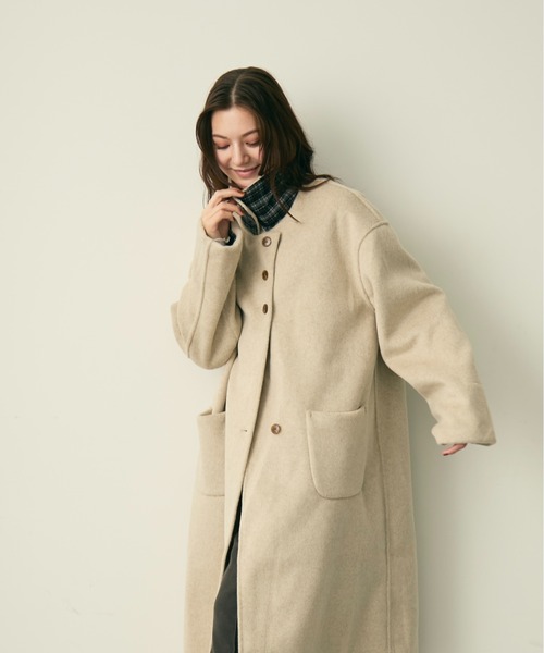 Lunea（ルネア）の「ステンカラーコート（ステンカラーコート・レディース・ブラウン/ナチュラル/グレー・FREE）」の4枚目の写真
