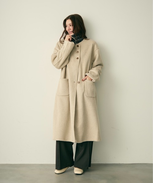 Lunea（ルネア）の「ステンカラーコート（ステンカラーコート・レディース・ブラウン/ナチュラル/グレー・FREE）」の7枚目の写真