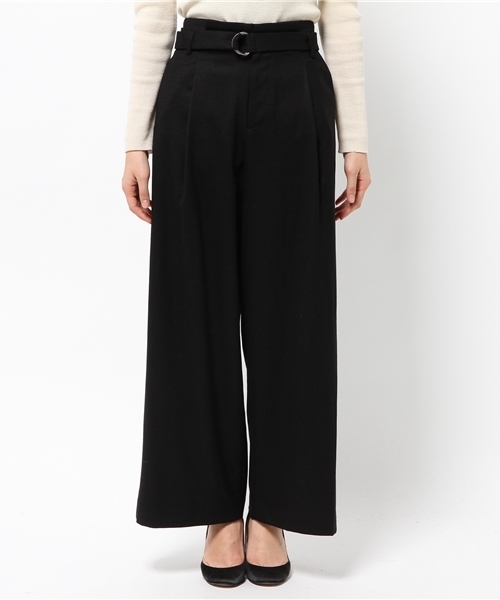 SLOBE IENA（スローブイエナ）の「《追加》ベルトツキワイドタックパンツ◆（その他パンツ・レディース・ブラック/キャメル/グレー・40/38/36）」の5枚目の写真