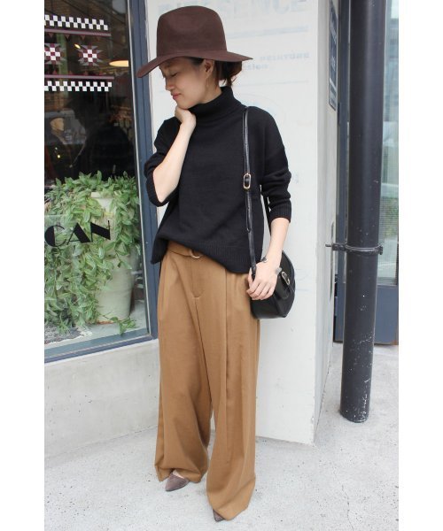 SLOBE IENA（スローブイエナ）の「《追加》ベルトツキワイドタックパンツ◆（その他パンツ・レディース・ブラック/キャメル/グレー・40/38/36）」の14枚目の写真