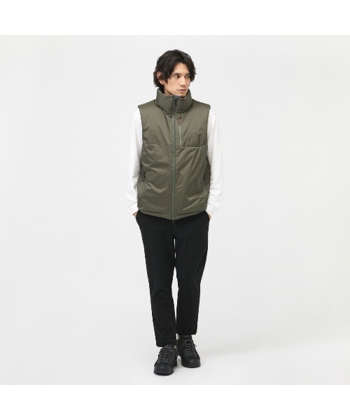 NANGA（ナンガ）の「ナンガ  AURORA TEX STAND COLLAR DOWN VEST（ダウンベスト・メンズ・ブラック/グレー・L/M/S）」の7枚目の写真