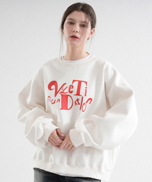VLETI（ブレッティ）の「[テントダンブル] オーバーサイズロゴフラッフスウェットシャツ (アイボリー)（スウェット）」