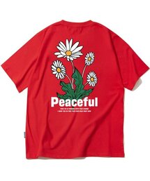 ピースフルデイジーバンドルグラフィックTシャツ - レッド