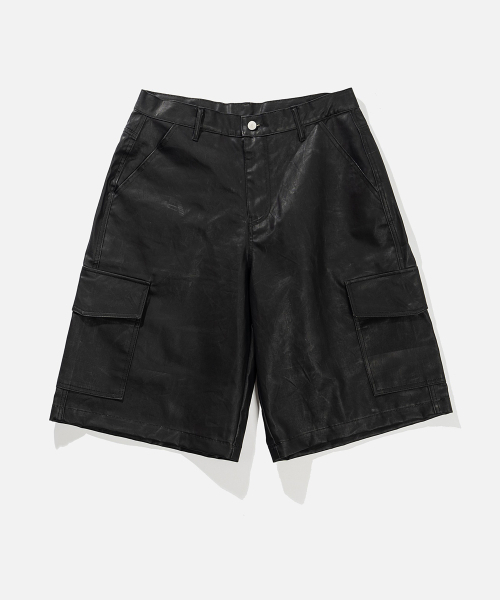 VASTIC(バスティック)の「ワイドカーゴコーティングハーフパンツ_ブラック(その他パンツ・メンズ・その他・LARGE/MEDIUM/X-LARGE)」の2枚目の写真