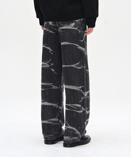 DECET(デケト)の「Vine Bleach Wide Jeans DCPT045Black(デニムパンツ・レディース・その他・26/28/30/32/34)」の5枚目の写真