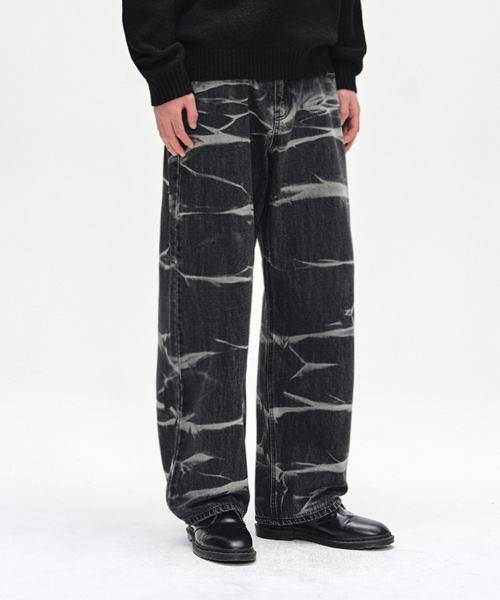 DECET(デケト)の「Vine Bleach Wide Jeans DCPT045Black(デニムパンツ・レディース・その他・26/28/30/32/34)」の6枚目の写真