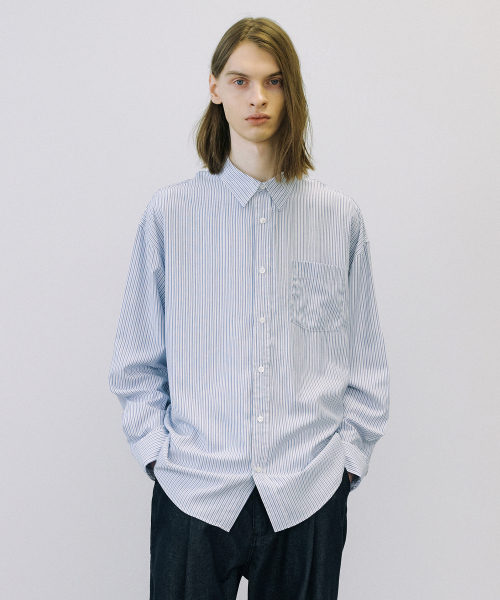 ENDOOR(エンドア)の「Soft stripe shirt (blue stripe)(シャツ/ブラウス・メンズ・その他・1/2/3)」の1枚目の写真