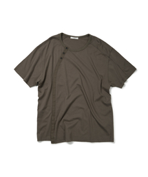 CURVED HENLEY NECK TEE (BROWN)