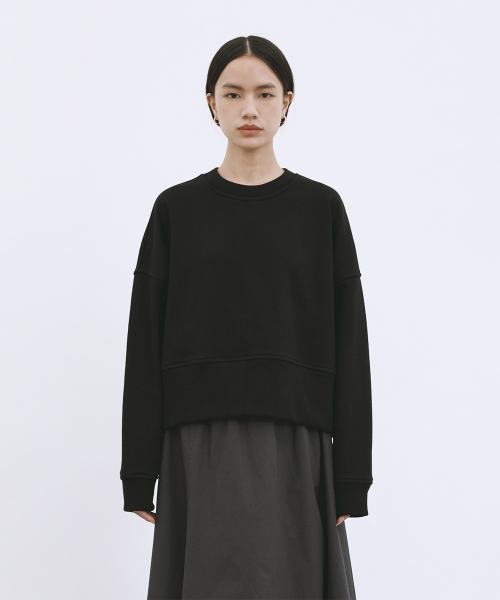 MONOPHOBIA(モノフォビア)の「OV COTTON SWEATSHIRT BLACK オーバーサイズコットンスウェットシャツブラック(スウェット・レディース・その他・FREE)」の1枚目の写真
