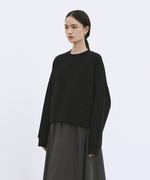 MONOPHOBIA(モノフォビア)の「OV COTTON SWEATSHIRT BLACK オーバーサイズコットンスウェットシャツブラック(スウェット・レディース・その他・FREE)」の2枚目の写真