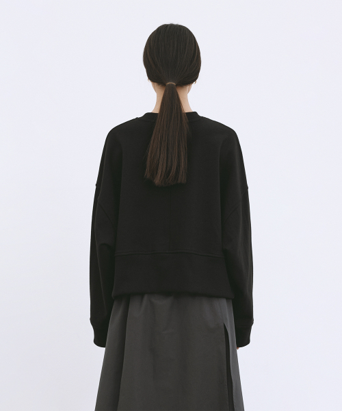 MONOPHOBIA(モノフォビア)の「OV COTTON SWEATSHIRT BLACK オーバーサイズコットンスウェットシャツブラック(スウェット・レディース・その他・FREE)」の3枚目の写真