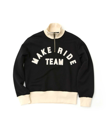 WMC（ダブリューエムシー）の「レタリングスウェットハーフジップ_BLACK（その他トップス）」