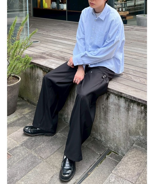 Chikashitsu +(チカシツプラス)の「【CS】FLOW FIT DRAPE SLACKS / 【シーエス】フローフィットドレープスラックス(スラックス・メンズ・ブラック/チャコール・01/02)」の20枚目の写真
