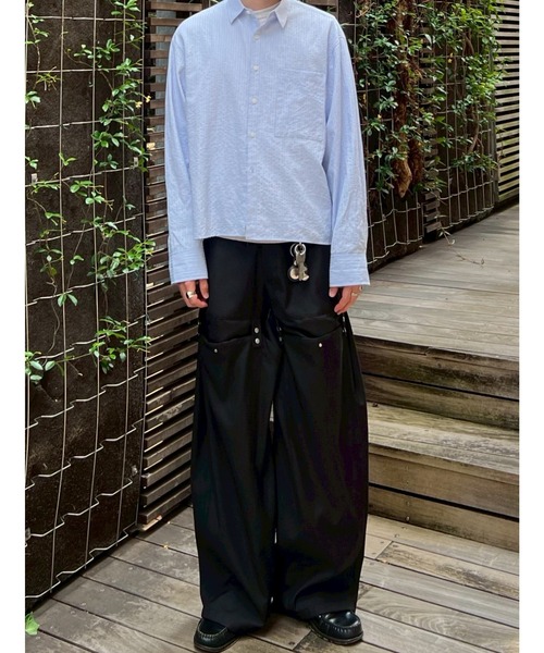 Chikashitsu +(チカシツプラス)の「【CS】FLOW FIT DRAPE SLACKS / 【シーエス】フローフィットドレープスラックス(スラックス・メンズ・ブラック/チャコール・01/02)」の21枚目の写真