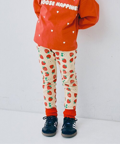 p.premier（ピードットプルミエ）の「イロチ買いしたいnobi－nobiストレッチレギパン_ジュニア対応（その他パンツ・キッズ・ブラック/アイボリー/サックスブルー/ブルー/グレー/オフホワイト/ブラウン/グリーン/ピンク/レッド/チャコール/マスタード/イエロー・80/90/100/110/120/130/140）」の2枚目の写真