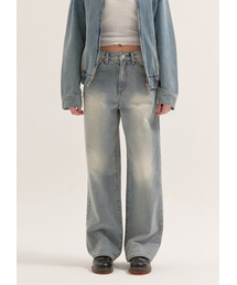 BUTTON UP（ボタンアップ）の「エックスレイウォッシュドワイドデニム（デニムパンツ）」