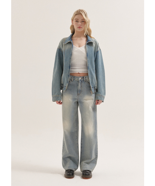 BUTTON UP(ボタンアップ)の「エックスレイウォッシュドワイドデニム(デニムパンツ・レディース・その他・SMALL/MEDIUM/LARGE)」の2枚目の写真