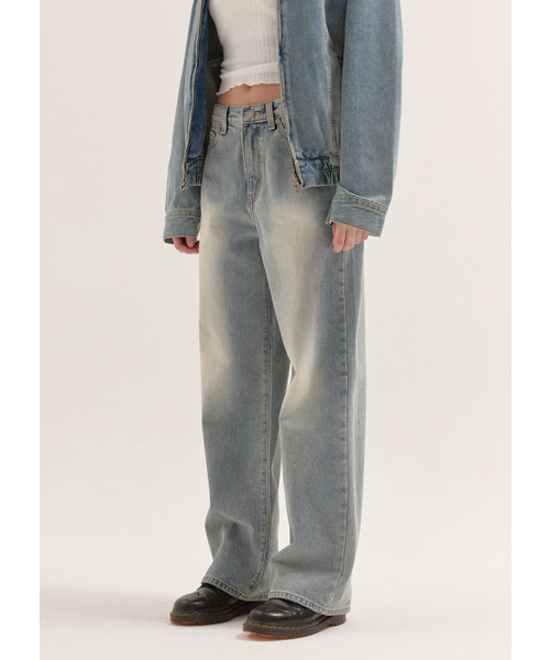 BUTTON UP(ボタンアップ)の「エックスレイウォッシュドワイドデニム(デニムパンツ・レディース・その他・SMALL/MEDIUM/LARGE)」の3枚目の写真