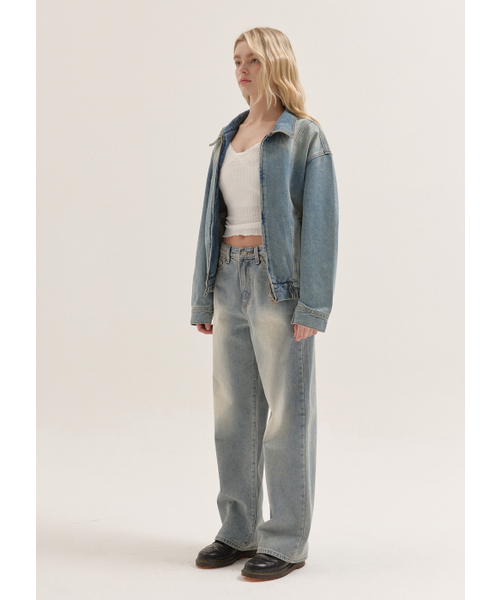 BUTTON UP(ボタンアップ)の「エックスレイウォッシュドワイドデニム(デニムパンツ・レディース・その他・SMALL/MEDIUM/LARGE)」の4枚目の写真