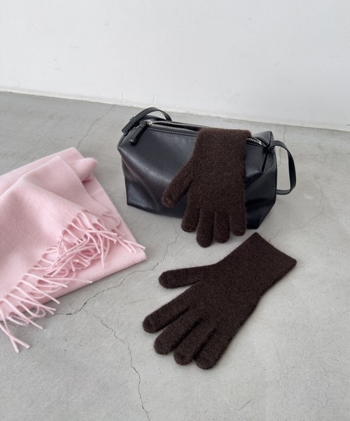 CANAL JEAN（キャナルジーン）の「El mar　ホールタッチカラーニット手袋（手袋・レディース・ブラウン/チャコールグレー/ブルー・ONE SIZE）」の6枚目の写真