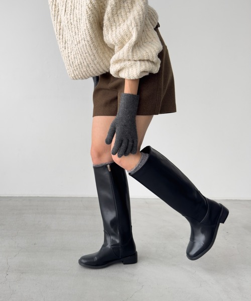 CANAL JEAN（キャナルジーン）の「El mar　ホールタッチカラーニット手袋（手袋・レディース・ブラウン/チャコールグレー/ブルー・ONE SIZE）」の9枚目の写真