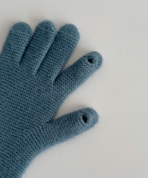 CANAL JEAN（キャナルジーン）の「El mar　ホールタッチカラーニット手袋（手袋・レディース・ブラウン/チャコールグレー/ブルー・ONE SIZE）」の13枚目の写真