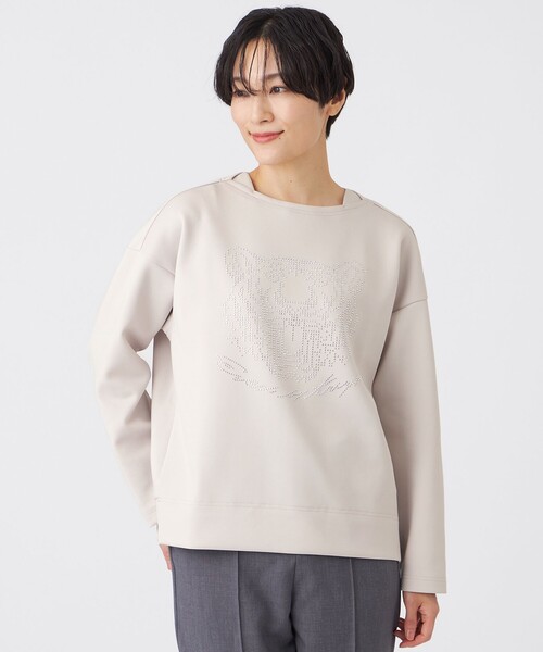EVEX by KRIZIA(エヴェックスバイクリツィア)の「【ウォッシャブル】ホットフィットダンボールニットプルオーバー(Tシャツ/カットソー・レディース・ブルー系その他4/オフホワイト・40)」の2枚目の写真