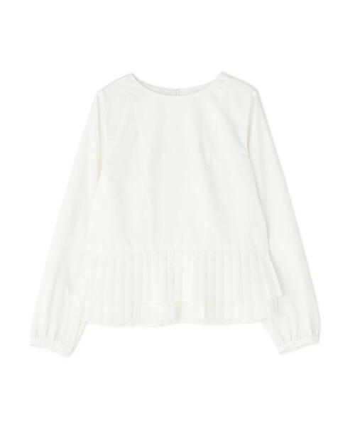 NATURAL BEAUTY BASIC(ナチュラルビューティーベーシック)の「◇プリーツヘムブラウス(シャツ/ブラウス・レディース・オフホワイト/ブルー/オレンジ・MEDIUM/SMALL)」の4枚目の写真