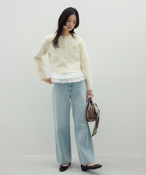 NATURAL BEAUTY BASIC(ナチュラルビューティーベーシック)の「◇プリーツヘムブラウス(シャツ/ブラウス・レディース・オフホワイト/ブルー/オレンジ・MEDIUM/SMALL)」の6枚目の写真