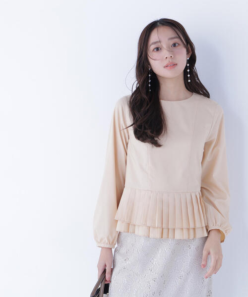 NATURAL BEAUTY BASIC(ナチュラルビューティーベーシック)の「◇プリーツヘムブラウス(シャツ/ブラウス・レディース・オフホワイト/ブルー/オレンジ・MEDIUM/SMALL)」の18枚目の写真