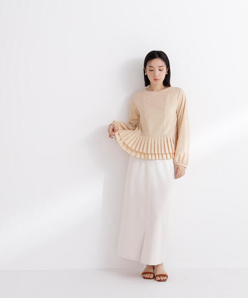 NATURAL BEAUTY BASIC(ナチュラルビューティーベーシック)の「◇プリーツヘムブラウス(シャツ/ブラウス・レディース・オフホワイト/ブルー/オレンジ・MEDIUM/SMALL)」の19枚目の写真