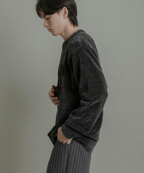 SENSE OF PLACE by URBAN RESEARCH(センスオブプレイスバイアーバンリサーチ)の「『洗濯可』モールロゴグラフィックニット(ニット/セーター・メンズ・ライトベージュ/グリーン/チャコールグレー・MEDIUM/LARGE)」の8枚目の写真