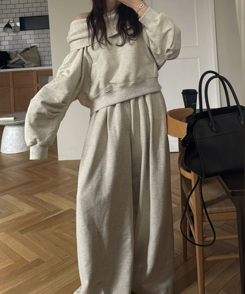 WILLFULLY(ウィルフリー)の「volume tuck drawstring hem sweat PT(スウェットパンツ・レディース・オートミール/グレー系その他/ベージュ系その他・FREE)」の18枚目の写真