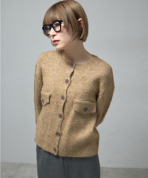 leimn(レイムン)の「Wポケットクルーネックニットカーディガン(カーディガン/ボレロ・レディース・ブラウン・M)」の2枚目の写真