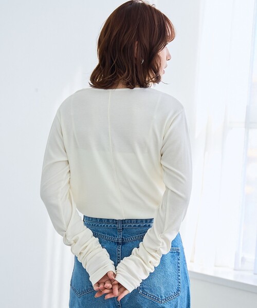 coen(コーエン)の「袖くしゅテレコカットソー(Tシャツ/カットソー・レディース・ライトブルー/ブラック/オフホワイト・L/M)」の8枚目の写真