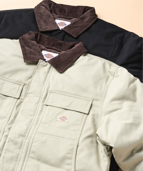 Dickies(ディッキーズ)の「Dickies/ディッキーズ アイゼンハワー ダウンジャケット/コーデュロイジャケット/アウター(ダウンジャケット/コート・メンズ・ブラック/ベージュ・MEDIUM/LARGE/X-LARGE)」の1枚目の写真
